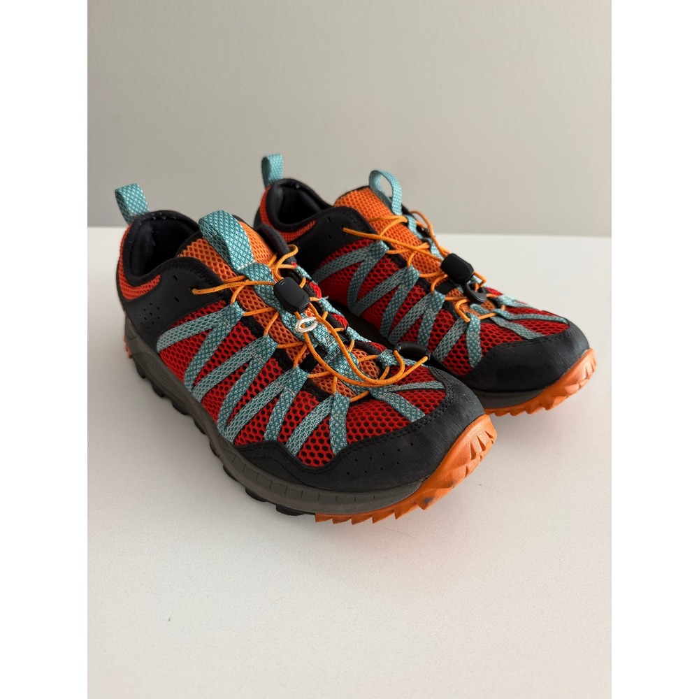 Merrell Hiking Shoes Mens 10 Orange Red J135183 Trail Sneakers Quick Lace